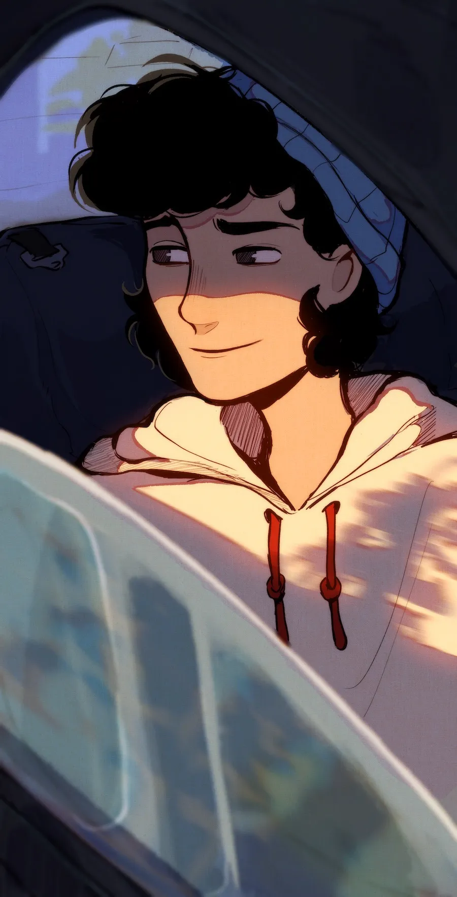 Close-up of Danny's face
